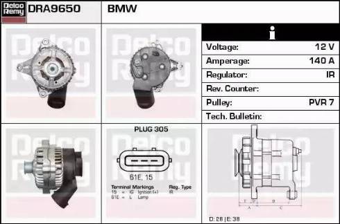 Remy DRA9650 - Alternator autospares.lv