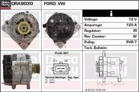 Remy DRA9030 - Alternator autospares.lv