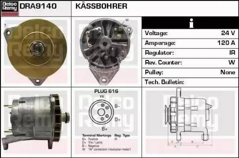 Remy DRA9140 - Alternator autospares.lv