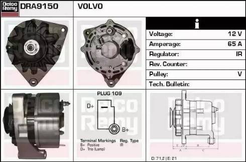 Remy DRA9150 - Alternator autospares.lv