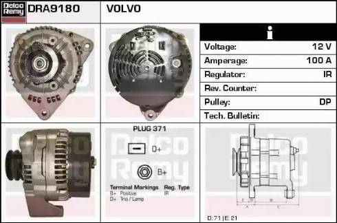 Remy DRA9180 - Alternator autospares.lv