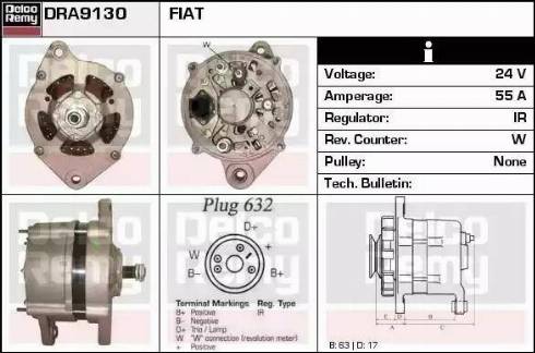 Remy DRA9130 - Alternator autospares.lv