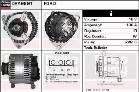 Remy DRA9891 - Alternator autospares.lv