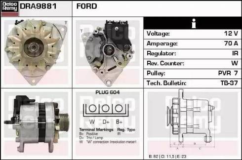 Remy DRA9881 - Alternator autospares.lv