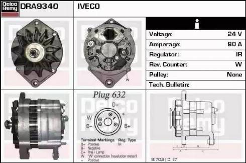 Remy DRA9340 - Alternator autospares.lv