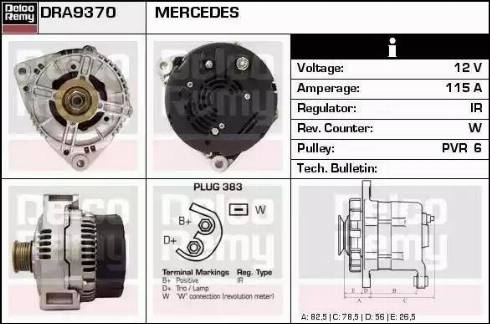 Remy DRA9370 - Alternator autospares.lv