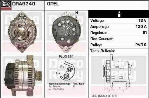 Remy DRA9240 - Alternator autospares.lv