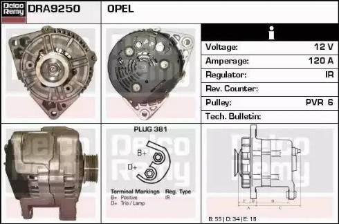 Remy DRA9250 - Alternator autospares.lv