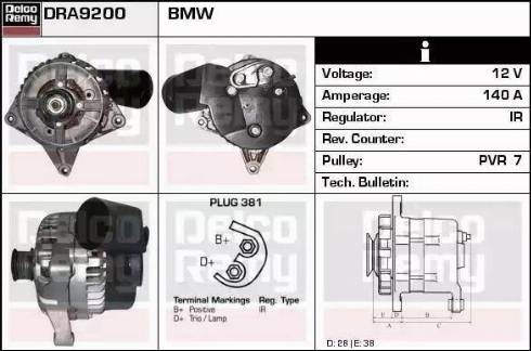 Remy DRA9200 - Alternator autospares.lv