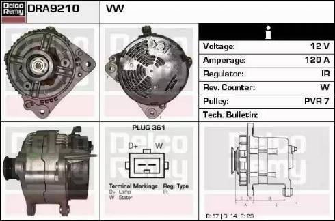 Remy DRA9210 - Alternator autospares.lv