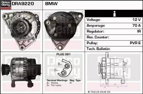 Remy DRA9220 - Alternator autospares.lv