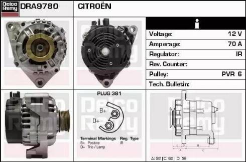 Remy DRA9780 - Alternator autospares.lv