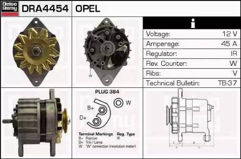 Remy DRA4454 - Alternator autospares.lv