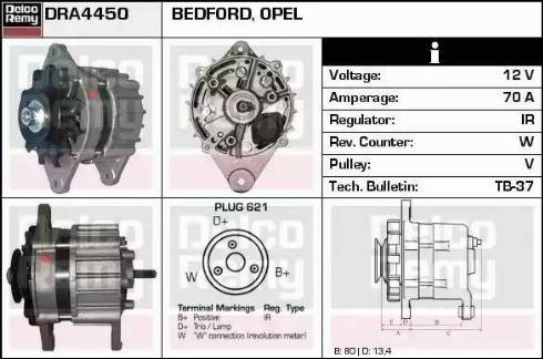 Remy DRA4450 - Alternator autospares.lv