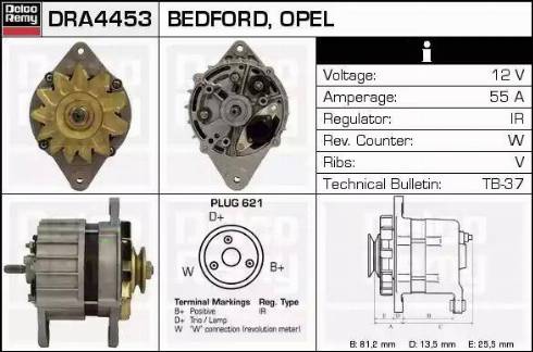 Remy DRA4453 - Alternator autospares.lv