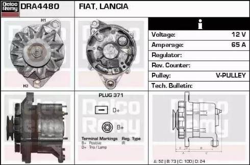 Remy DRA4480 - Alternator autospares.lv