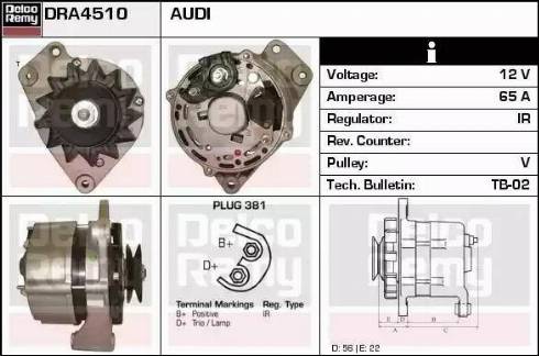 Remy DRA4510 - Alternator autospares.lv
