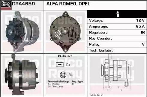 Remy DRA4650 - Alternator autospares.lv