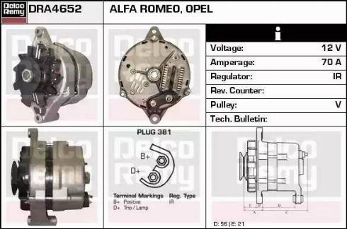 Remy DRA4652 - Alternator autospares.lv