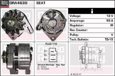 Remy DRA4630 - Alternator autospares.lv