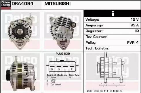 Remy DRA4094 - Alternator autospares.lv