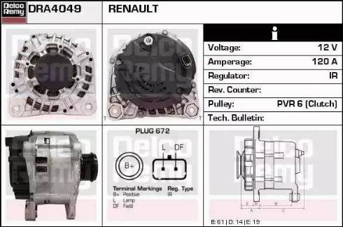 Remy DRA4049 - Alternator autospares.lv