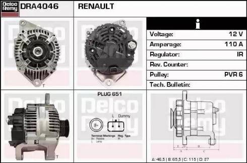 Remy DRA4046 - Alternator autospares.lv