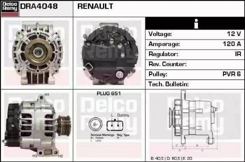 Remy DRA4048 - Alternator autospares.lv