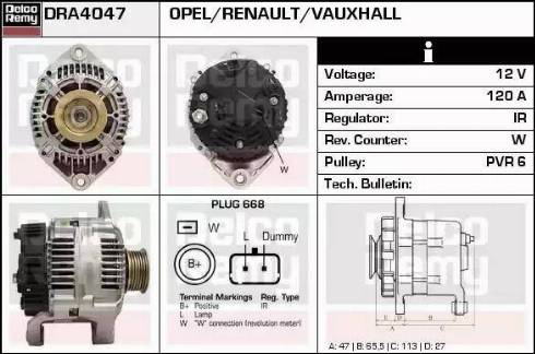 Remy DRA4047 - Alternator autospares.lv