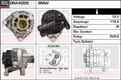 Remy DRA4055 - Alternator autospares.lv