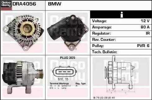 Remy DRA4056 - Alternator autospares.lv