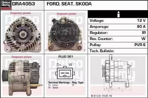 Remy DRA4053 - Alternator autospares.lv