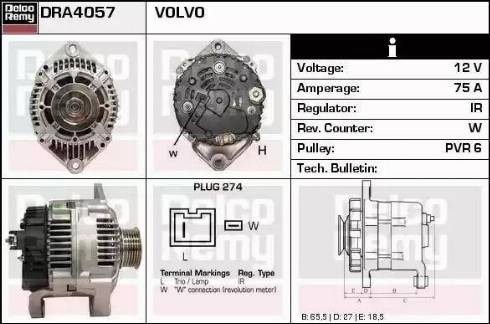 Remy DRA4057 - Alternator autospares.lv