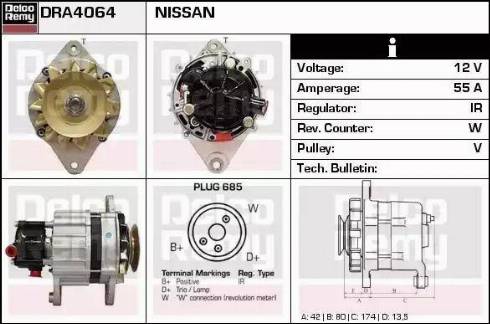 Remy DRA4064 - Alternator autospares.lv