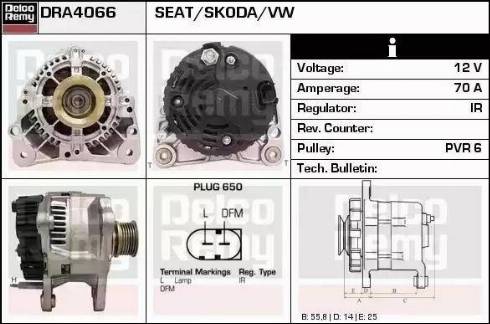 Remy DRA4066 - Alternator autospares.lv