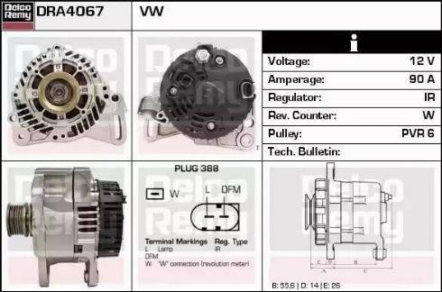 Remy DRA4067 - Alternator autospares.lv