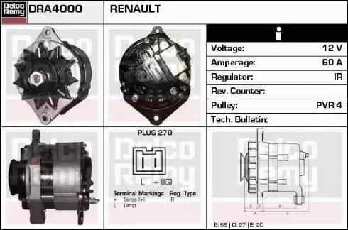 Remy DRA4000 - Alternator autospares.lv
