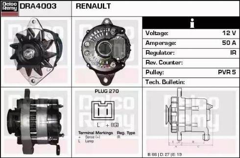 Remy DRA4003 - Alternator autospares.lv