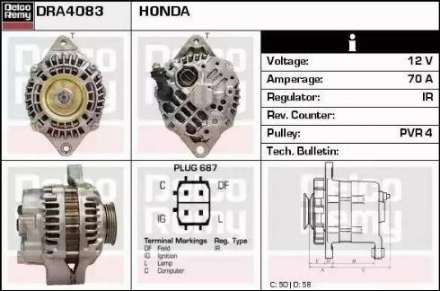 Remy DRA4083 - Alternator autospares.lv