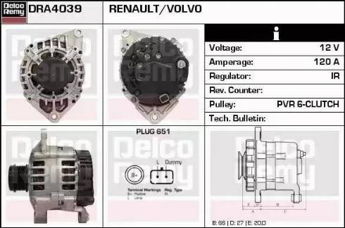 Remy DRA4039 - Alternator autospares.lv