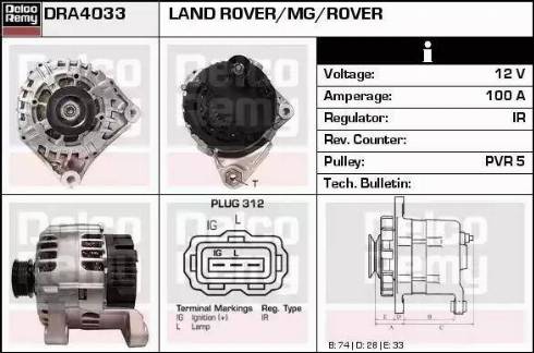 Remy DRA4033 - Alternator autospares.lv