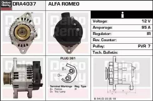 Remy DRA4037 - Alternator autospares.lv