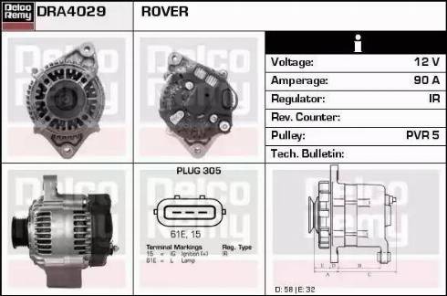 Remy DRA4029 - Alternator autospares.lv