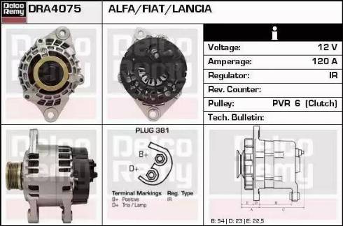 Remy DRA4075 - Alternator autospares.lv