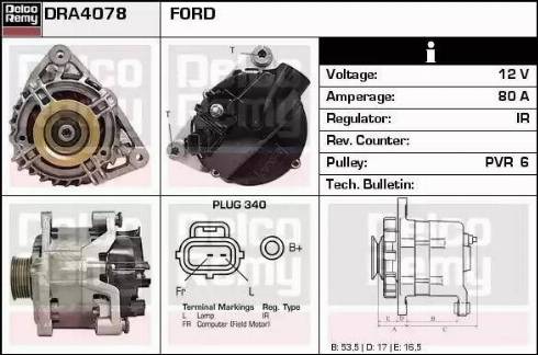 Remy DRA4078 - Alternator autospares.lv