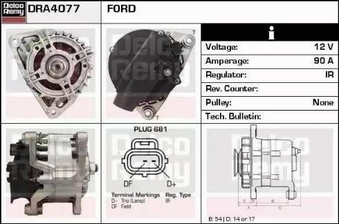 Remy DRA4077 - Alternator autospares.lv