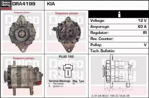 Remy DRA4199 - Alternator autospares.lv