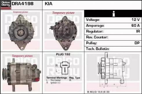 Remy DRA4198 - Alternator autospares.lv