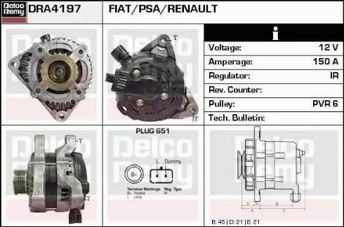 Remy DRA4197 - Alternator autospares.lv