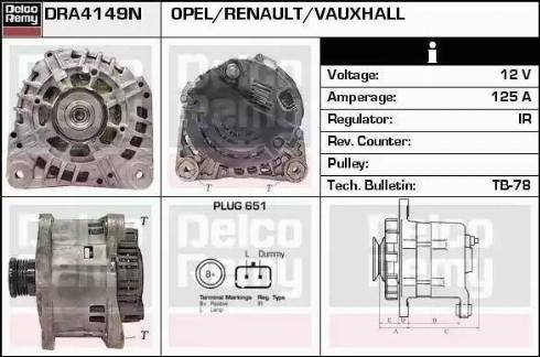 Remy DRA4149N - Alternator autospares.lv